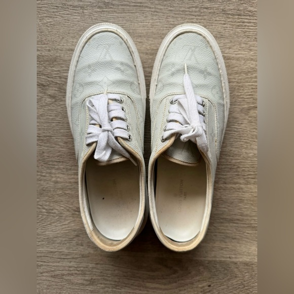 Louis Vuitton Trocadero Light Gray Monogram Shoes - Men US Size 7 - Picture 1 of 9